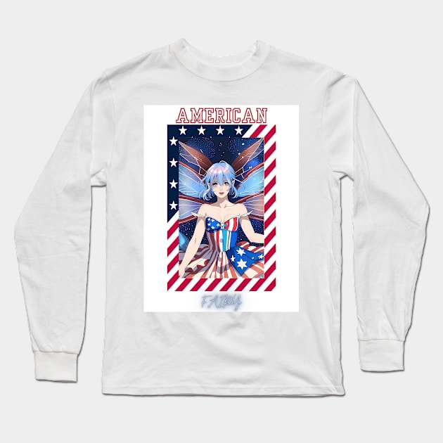 American Patriot Fairy Long Sleeve T-Shirt by D'Lux Designs